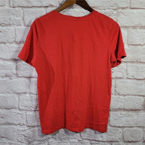 Zara Red Basic Crewneck Chest Pocket Cotton Tee - Picture 6 of 10